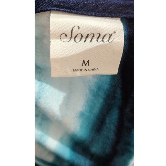 Soma Blue Tie Dye Handkerchief Dress M Sleeveless Fit & Flare Underbust Support - Picture 3 of 3